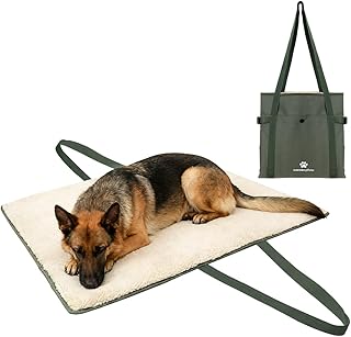 Hundedecke für Unterwegs zum Umhängen – Stilvolle Hundedecke Outdoor – Waschmaschinenfest und Wasserabweisend – Reisedecke Hund in höchster Qualität (Grün, L)