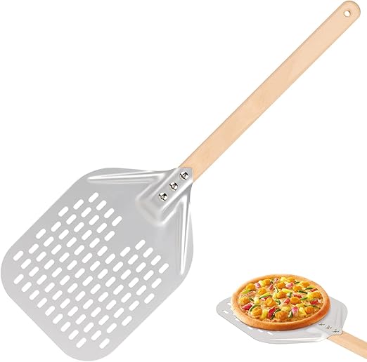 SIYOMG Pizzaschieber, 8 Zoll Perforiert Pizzaschaufel aus Hart ...