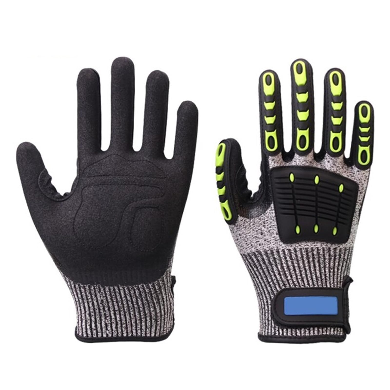 Gants De Coupe Gants Résistants Aux Coupures, Anti-Impact, Vibration, Huile TPR, Gants De Travail De Sécurité, Anti-Coupure, Absorbant Les Chocs, Mécanique Confortablement Adapté(Medium Code)