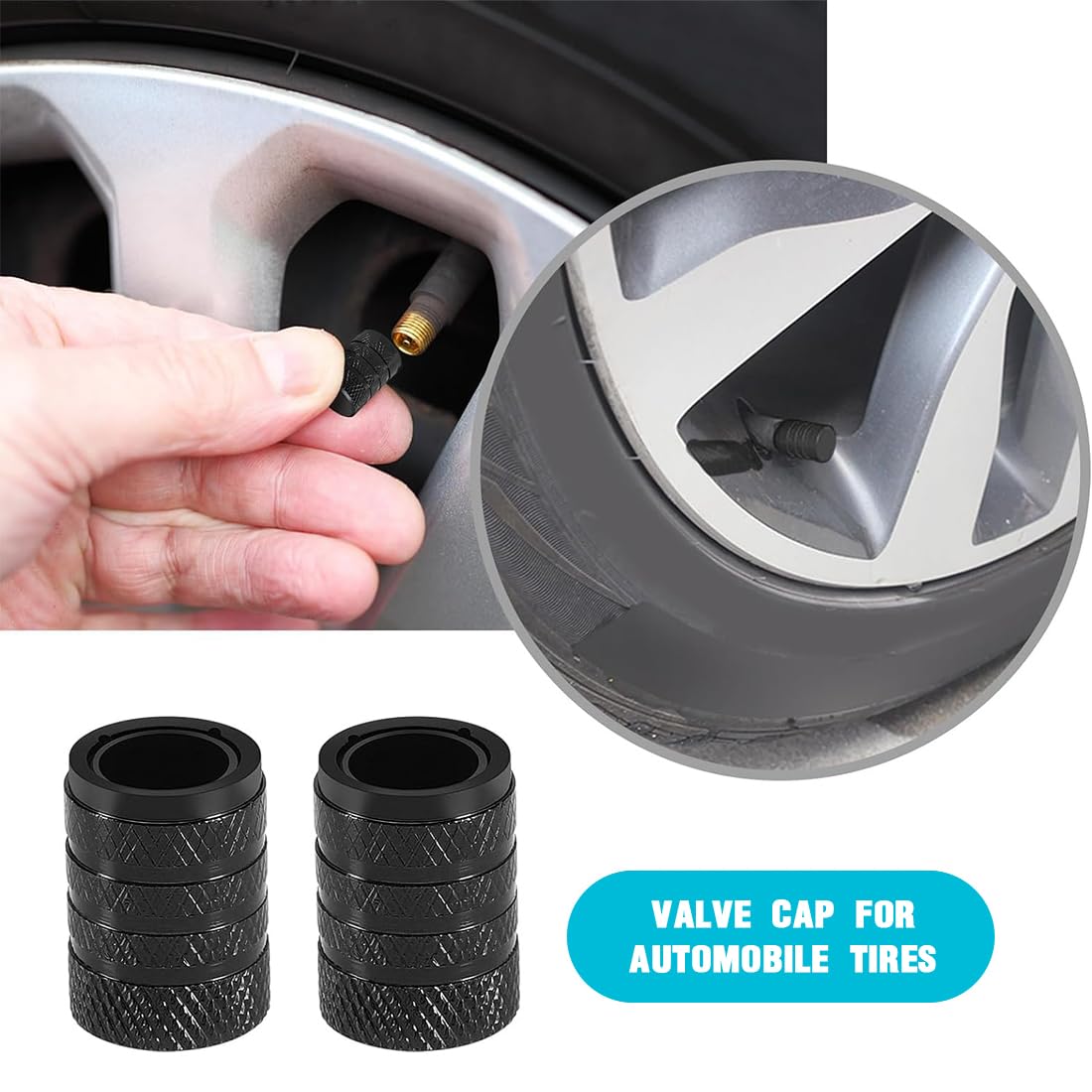 8 Tappi Valvole Pneumatici In Alluminio - Universali Per Auto, Moto, Bici E Fuoristrada - Foto 5