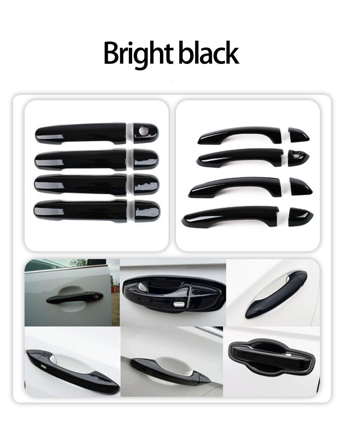 Adesivo Antigraffio Per 500X 2016-2023 Decorativi Per Copertura Maniglia Porta A Foro Singolo(Bright black)