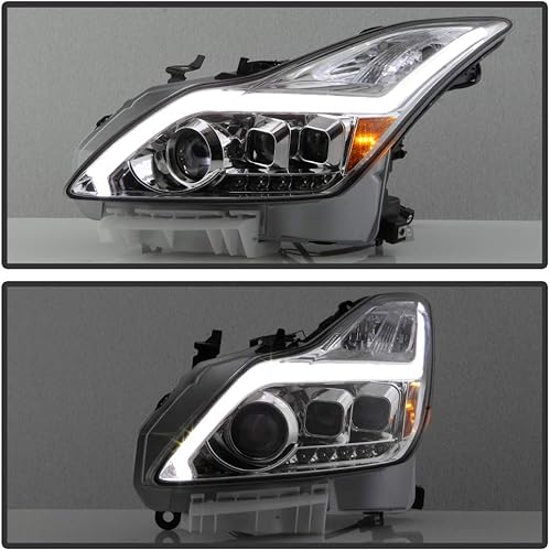 Miniatura 8 de Faros DRL de tubo de luz LED para Infiniti G37 G37X 08-15 Coupé - Coupé de 2 puertas no AFS HID - Lente cromadatransparente
