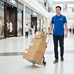 Stanz Folding Hand Truck Portable Folding Hand Cart Aluminum Dolly Cart Push Truck Trolley Maximum Load 175 lbs, with Black Bungee Cord, Telescoping Handle