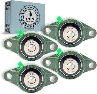 PGN UCFL201-8 Pillow Block Bearing - Pack of 4 Flange Mounted Pillow Block Bearings - Chrome Steel Bearings with 1/2" Bore - Self Alignment