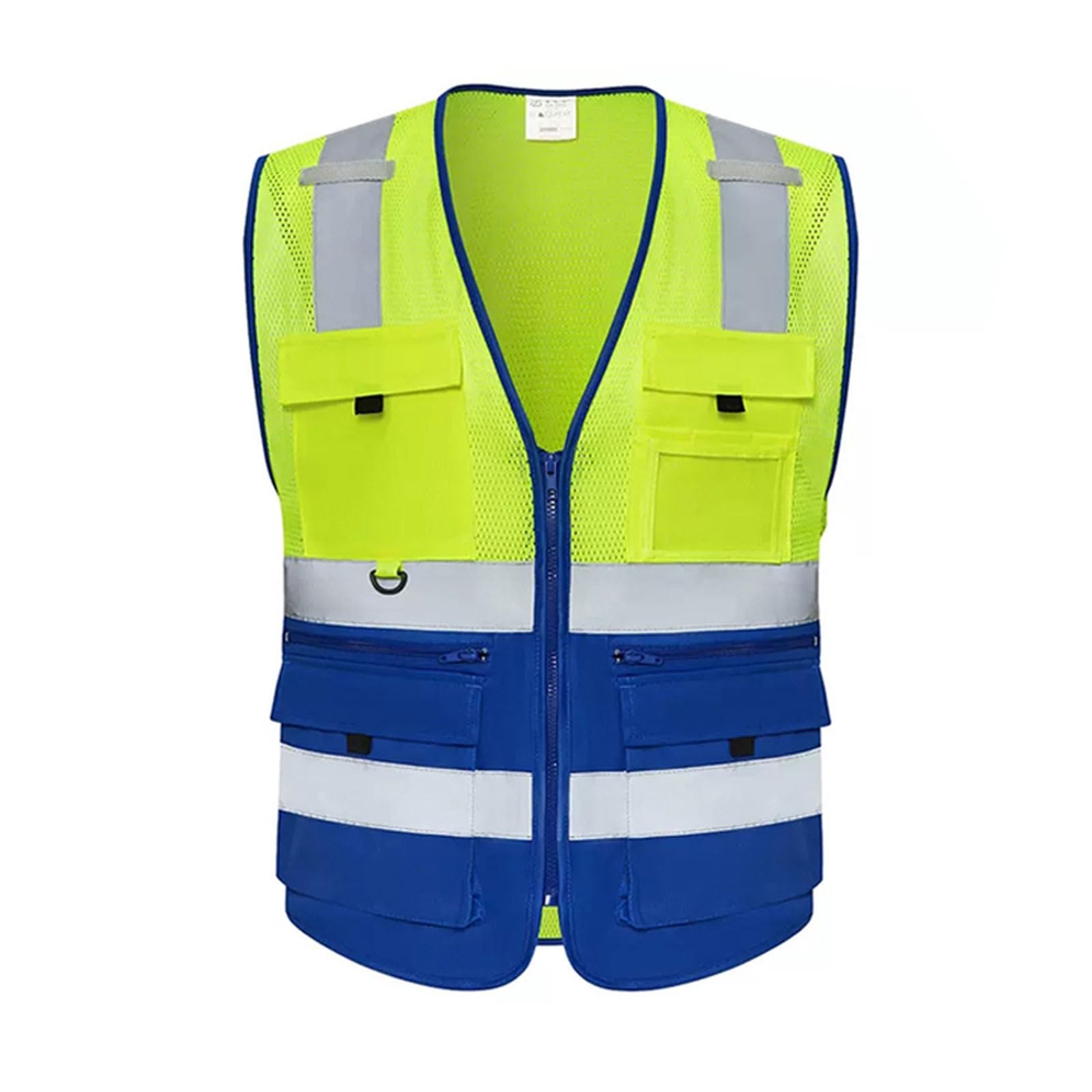 Chaleco de seguridad de alta visibilidad for hombre, con múltiples bolsillos y cremallera, ideal for uniformes de construcción e ingeniería, con equipo reflectante. chaleco reflectante
