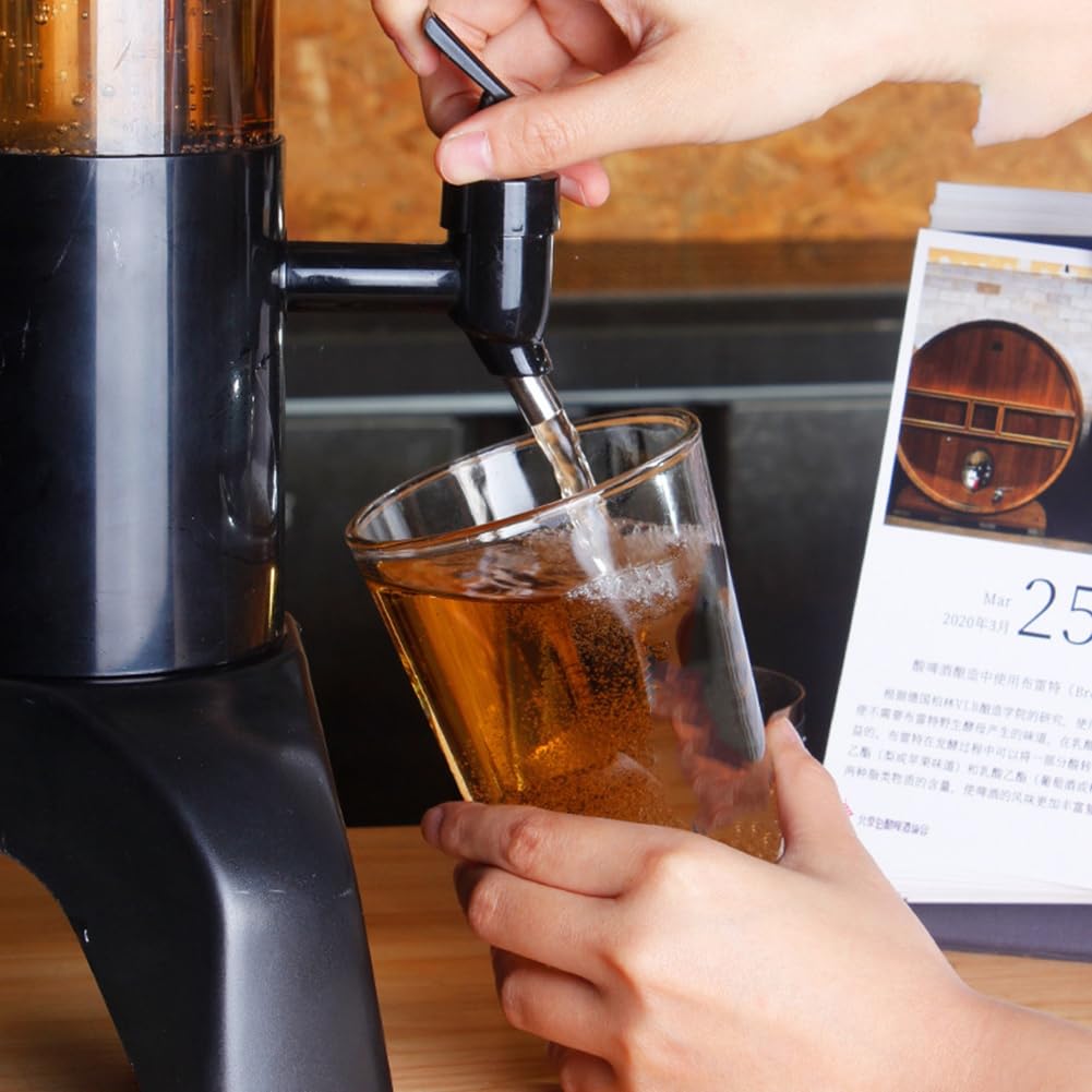 Dispensador de Cerveza, Torre de Cerveza con Grifo y Tubo de Hielo, Dispensador de Sobremesa, Dispensador de Bebidas Transparente para Cerveza, Vino y Bebidas.