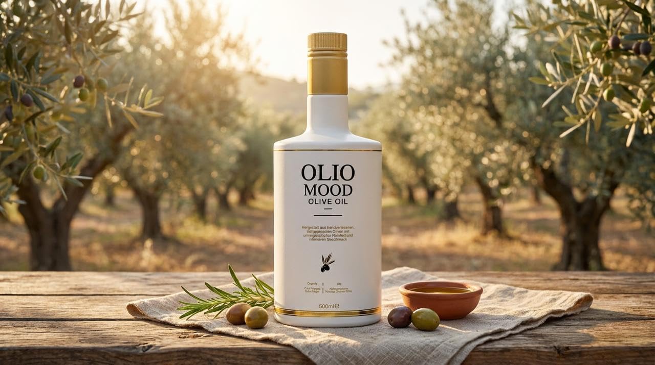 Oliomood Bio Premium Qualität – Kaltgepresstes natives BIO Olivenöl extra 500ml(0.5l (2er Pack), Bio Olivenöl)