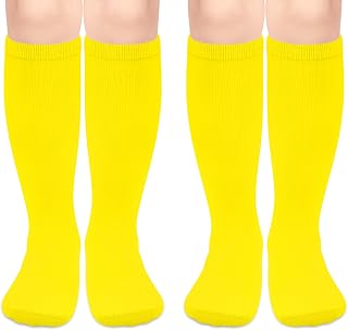 Kids Soccer Socks Toddler Soccer Socks Girls Boys Soccer Socks Kids Tube Socks with Stripes Toddler Knee High Socks