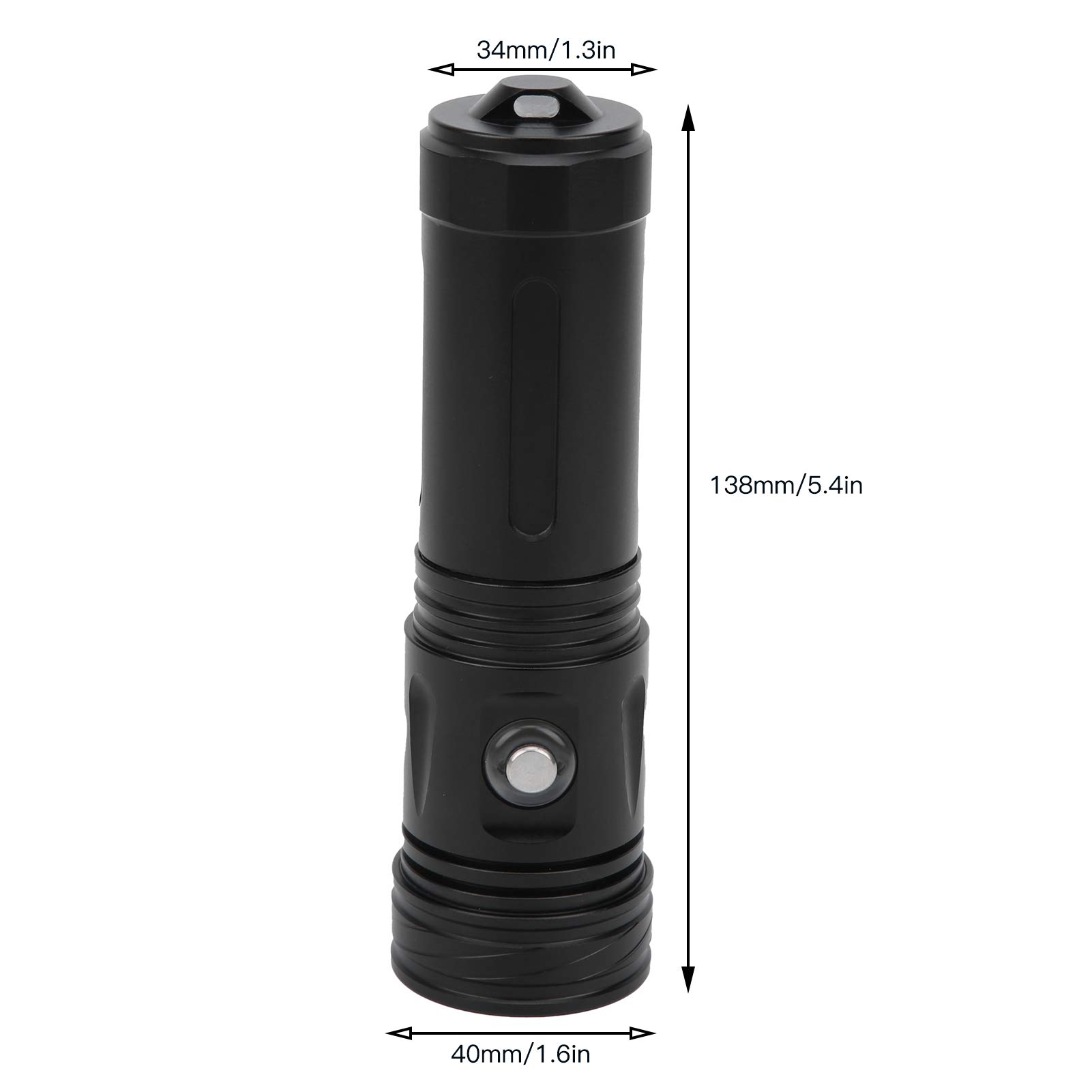 Torcia Subacquea, Torcia Impermeabile IPX8 Torcia Subacquea a LED per Immersione Lampada Professionale e Ricaricabile per Illuminazione Subacquea