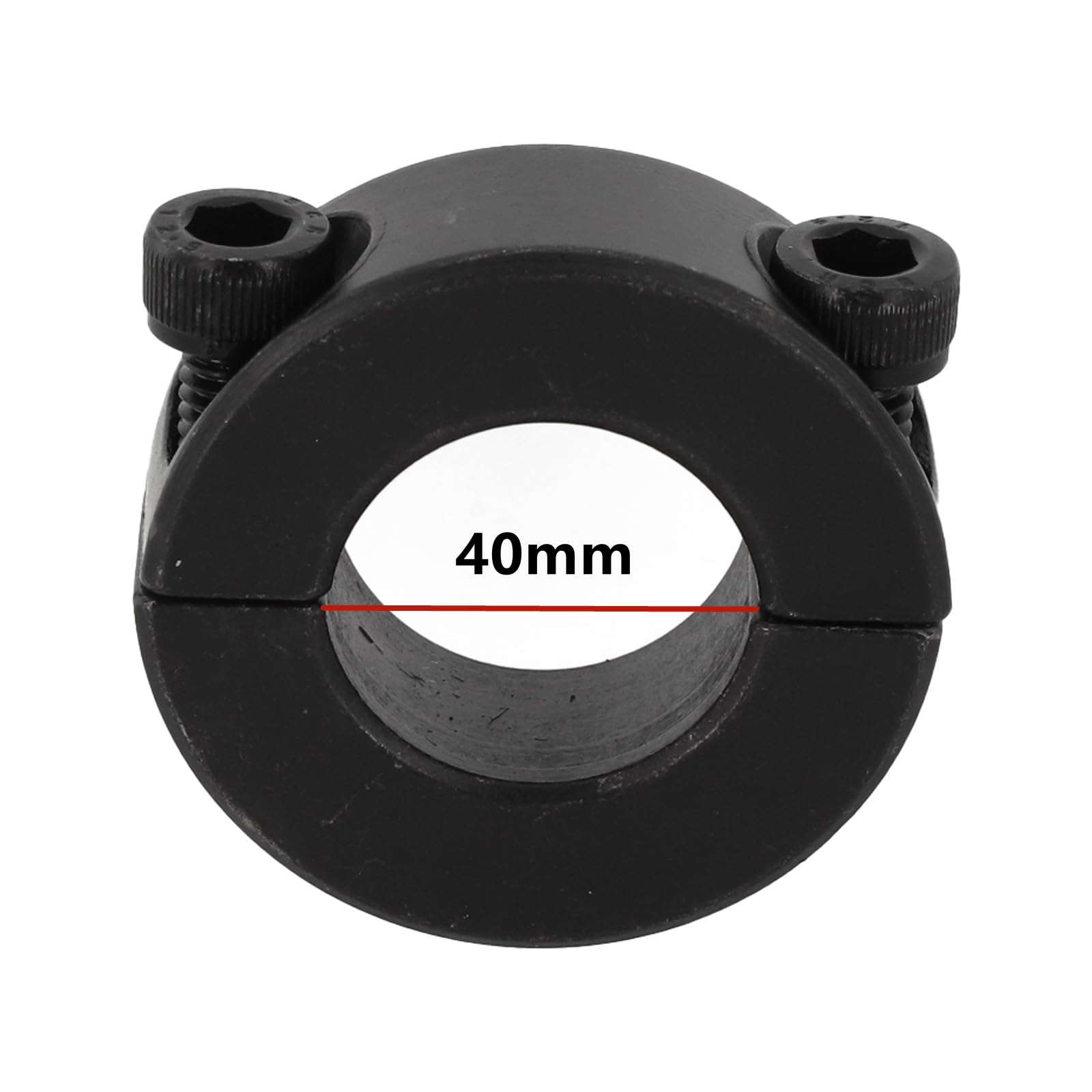 Set di 2 anelli di fissaggio divisi per collare, 10-40 mm, in acciaio nero, di grado industriale, per un fissaggio sicuro dell'albero (40 mm)