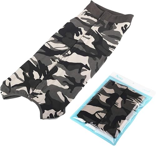 Miniatura 6 de LIANZIMAU Traje de recuperación quirúrgica para perro, heridas abdominales transpirables y protege la piel, anti lamer, cono E, collar alternativo