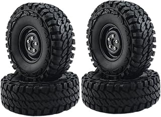 LAFEINA 1.9 Inch Plastic Wheels       Tires Set 114MM RC Rubber Tyres for 1 10 R - Compare price