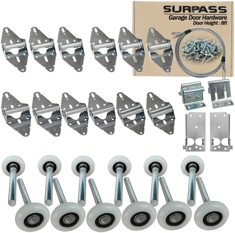Surpass Garage Door Hardware Kit Roller/Hinge/Top Bracket/Wire Rope ...