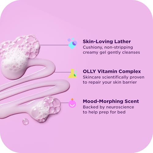 Image of OLLY Renew Body Wash with Vitamin D, Retinol & Botanicals - Nourishing Cleanser for Skin Barrier Repair, Deep Hydration, Jasmine Bergamot Scent, 17oz