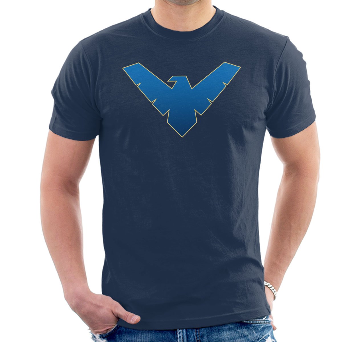 Cloud City 7 Men's Navy Blue Nightwing Logo T-Shirt