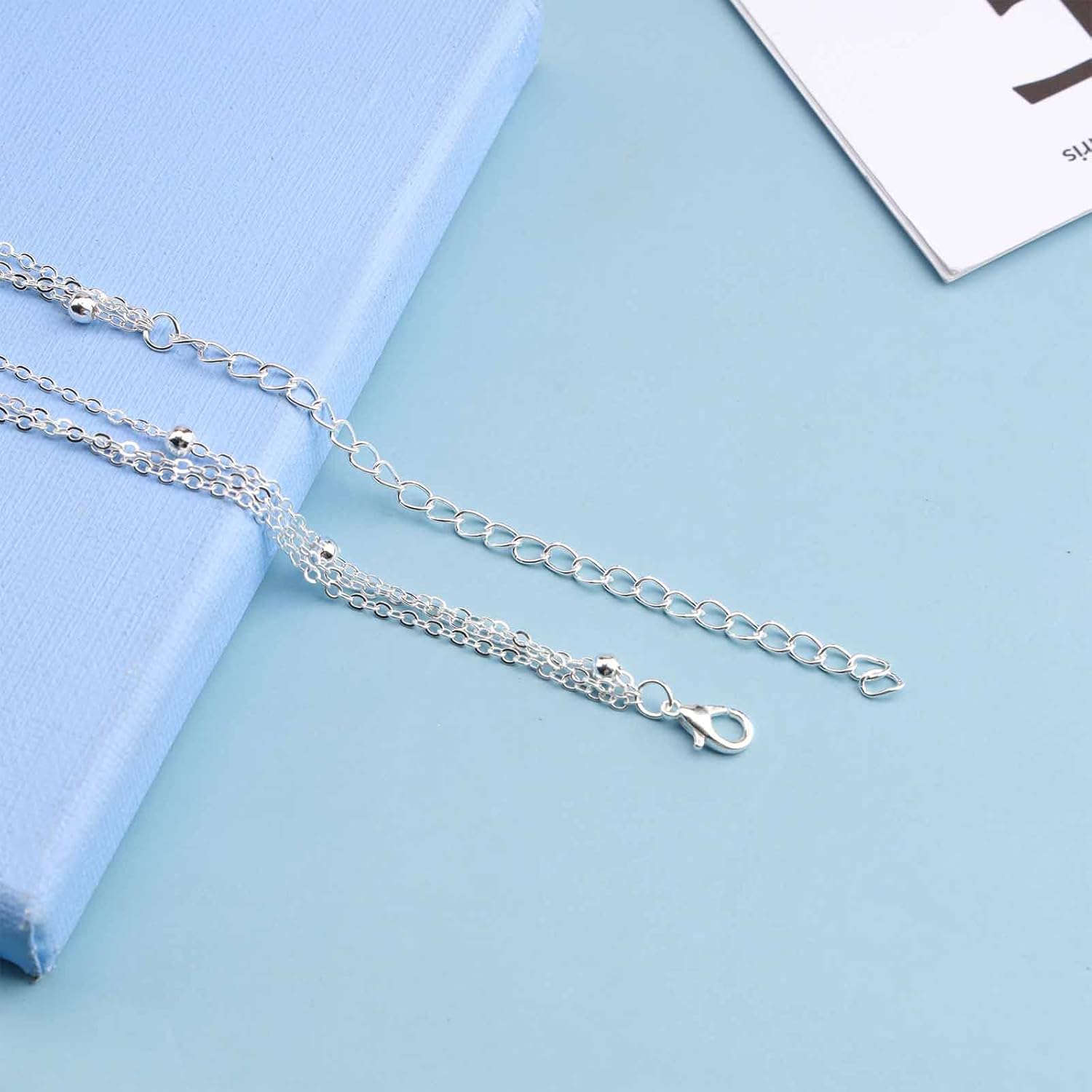 Bohemian Ocean Wave Pendant Necklace Layered Coin Dangle Necklace Silver Textured Coin Choker Necklace Satellite Necklace Choker Jewelry for Women - Image 6