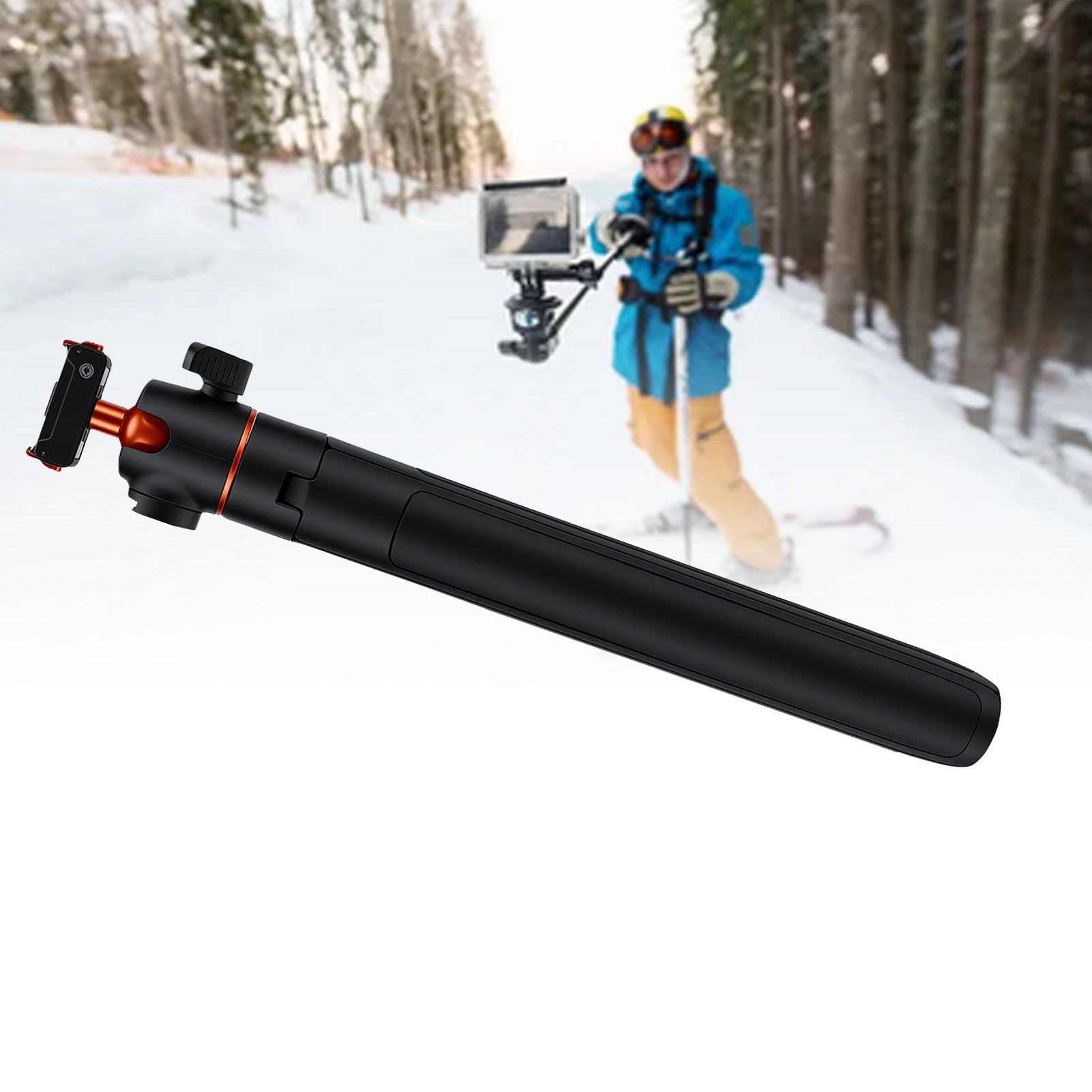 Sxhlseller Treppiede Magnetico per Selfie a Sgancio Rapido da 4,6 Piedi |per Action 6 Nano Impugnatura Testa a Sfera a 360° Asta di Prolunga in Lega di Alluminio Registrazione Costante