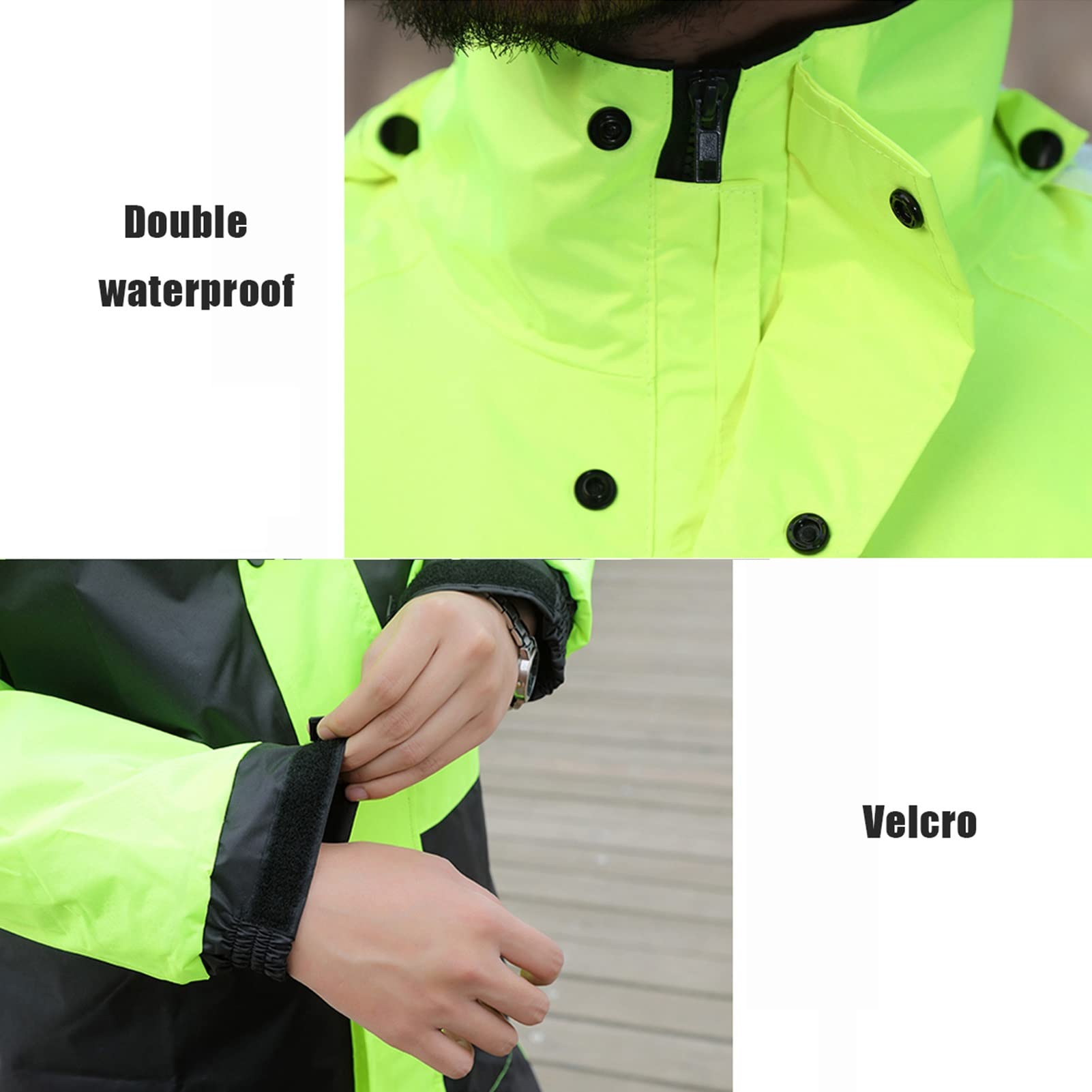 Ropa de Trabajo Divide el Traje de Lluvia Chaqueta y Pantalones Set para Hombres, Impermeables, Ligeros, Transpirables en Equipo de Lluvia con Capucha para el Trabajo Camping Pesca - Azul