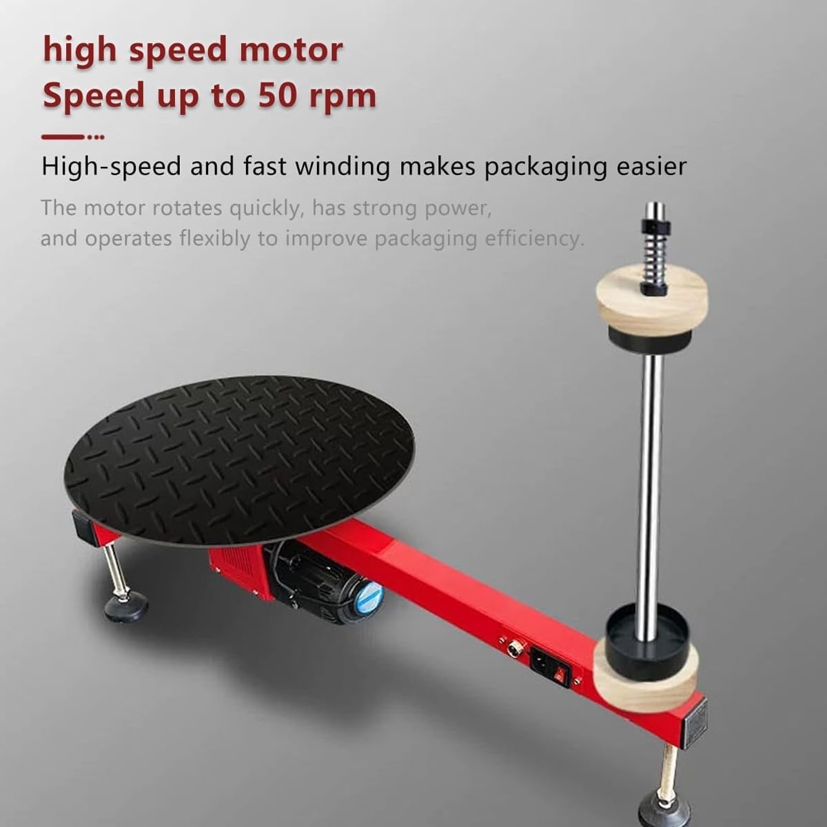 Electric Stretch Flat Film Wrapping Machine,Table Carton wrapping machine,Table Electric Pallet Wrap Dispensers,Speed 50 RPM,Turntable Diameter 40cm,for Stretch Film Wrap Roll (85cm)