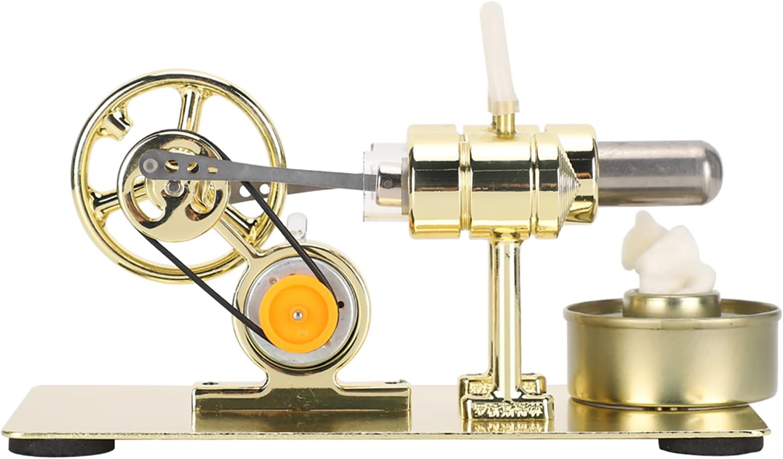 Sorandy ‌Stirling Engine Model, Children Physics Science Education Toys, External Combustion Engine with Brushed Stainless Steel Base for Science Experiments Physics Learning