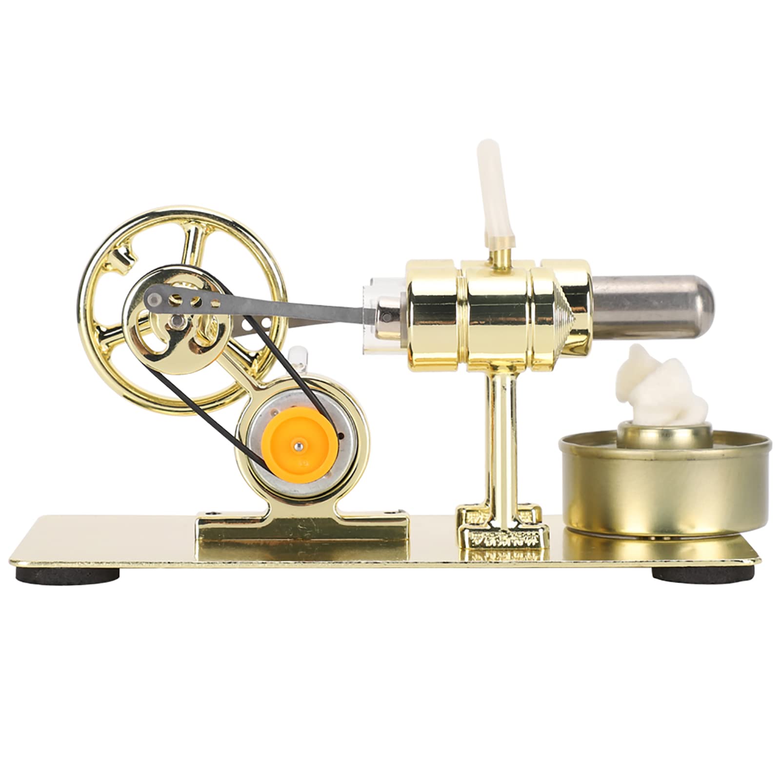 Sorandy ‌Stirling Engine Model, Children Physics Science Education Toys, External Combustion Engine with Brushed Stainless Steel Base for Science Experiments Physics Learning