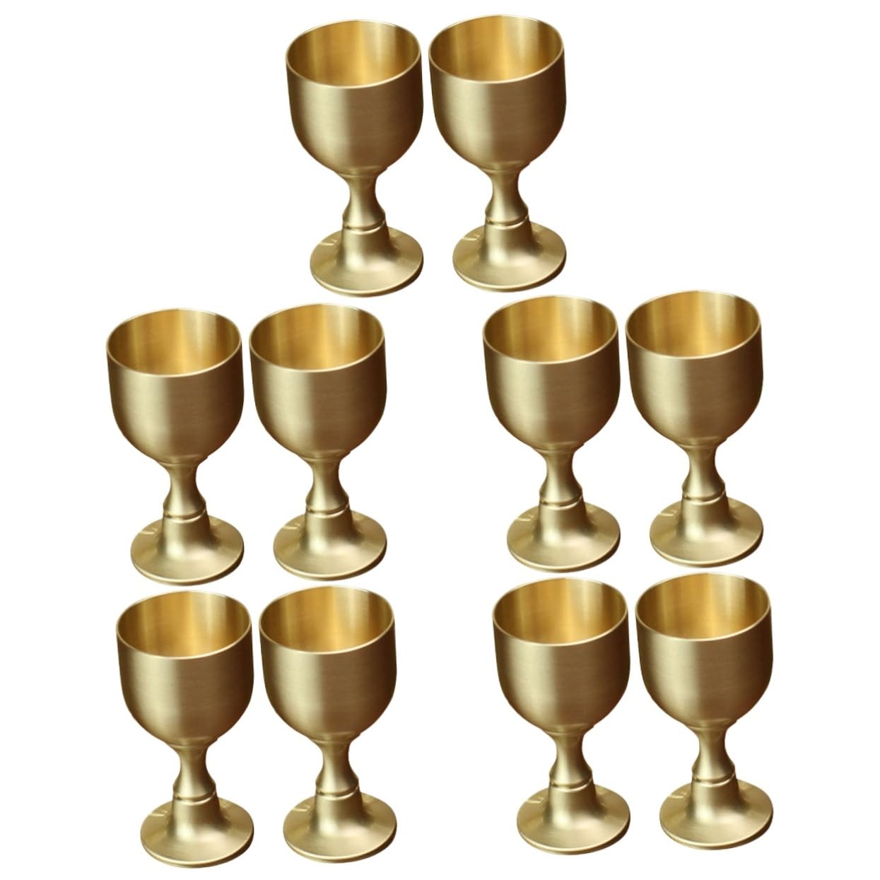 STOBAZA 5sets Brass Wine Glass Wine Goblet Retro Wine Cup Wine Liqueur Cup Embossed Cup Communion Goblet Offering Cup Altar Wine Cup Royal Wine Cups Chalice Wine Cup Golden Copper 2pcs*5