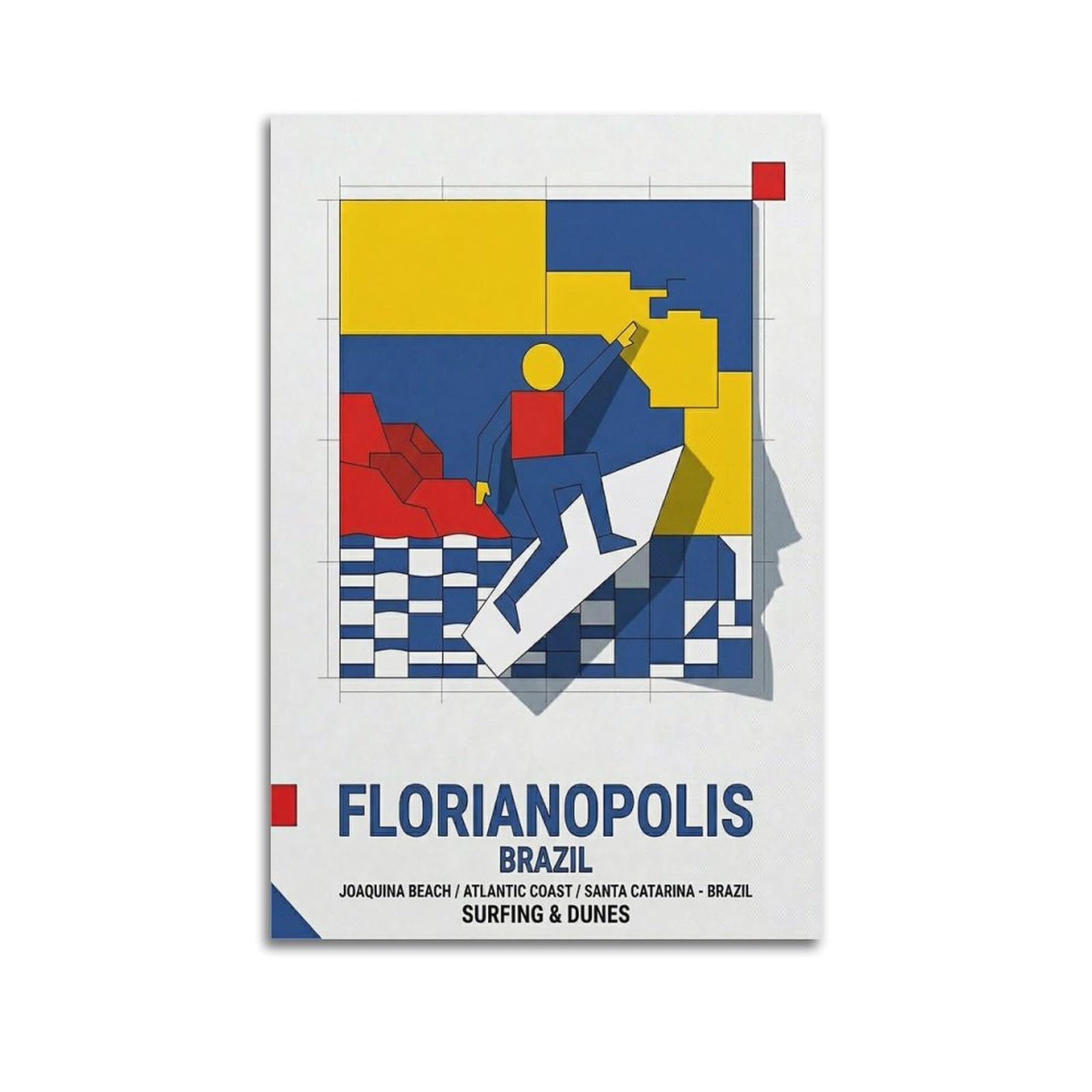XKUGA Vintage Coastal Wave Riding Florianopolis Surf Poster Modern Decorative Canvas Prints - Ideal Wall Art for Family, Man Cave, Game Room, Boys & Girls Bedroom 20x30inch(50x75cm)