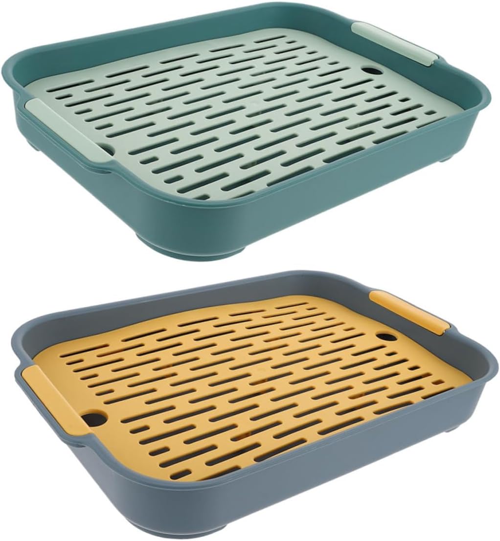 HEMOTON Rabbit Litter Box Guinea Pig Potty Small Pet Toilet Plastic Mesh Bottom Training Litter Box Easy to Bunny Supplies Corner Style Pet Training System
