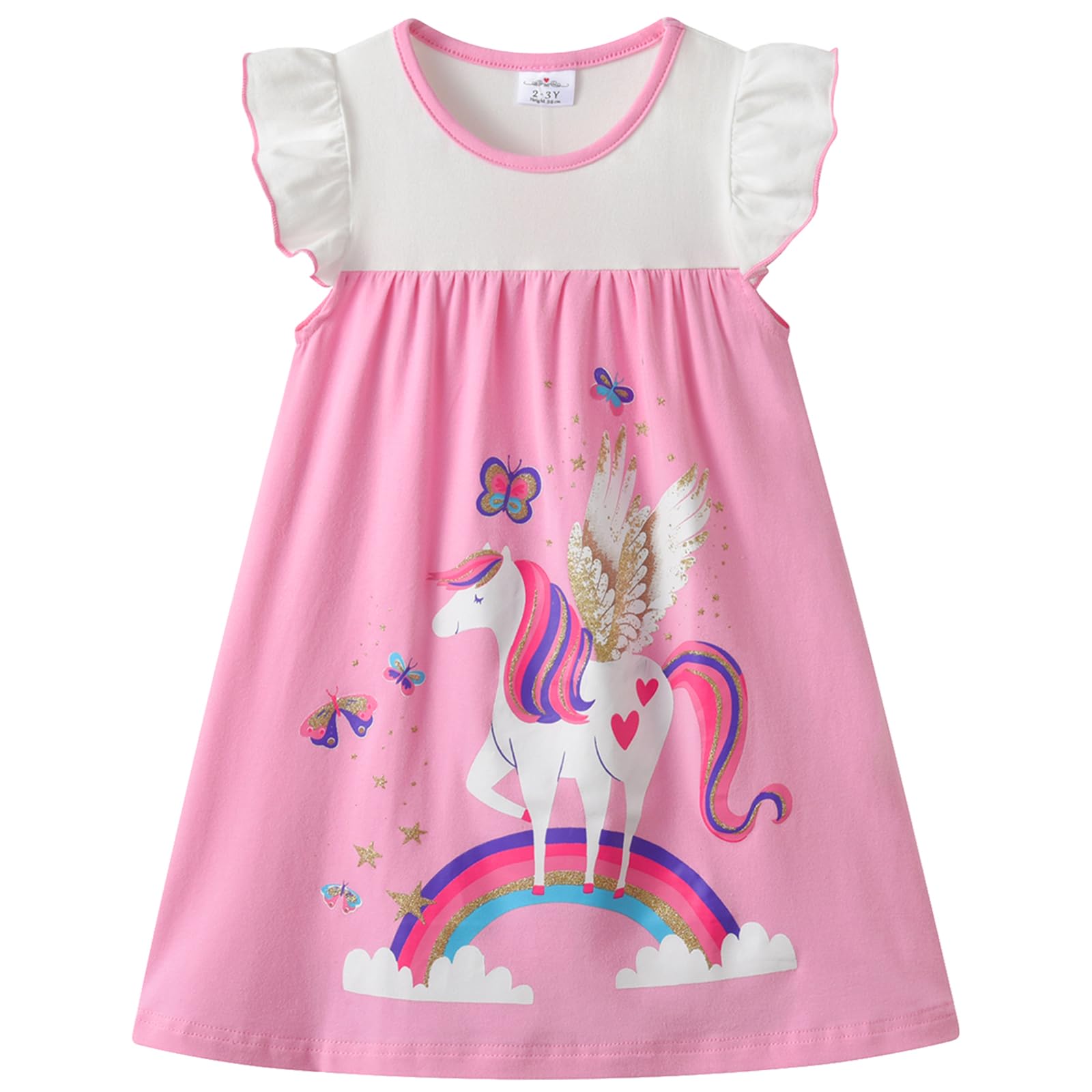 VIKITA Vestido para Niñas Manga Larga Algodón Princesa Casuales Bebe Niñas 2-8 años — view 13