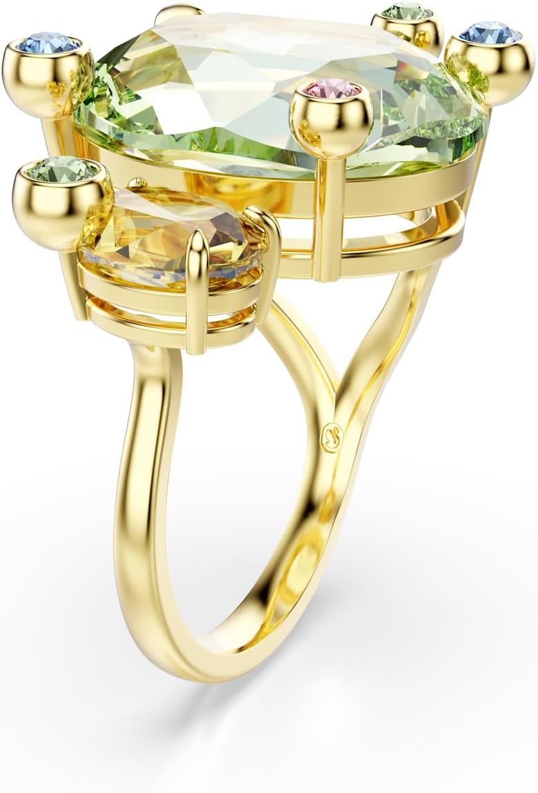 Swarovski Gema open ring, Mixed cuts, Multicolored, Gold-tone Finish, Size 6 3/4 - Image 2