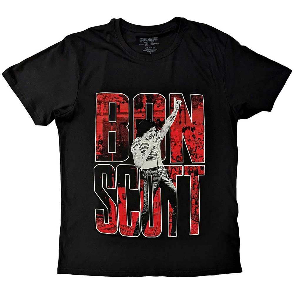 Rock Off Officially Licensed Products Bon Scott Big Type Logo T Shirt Size S