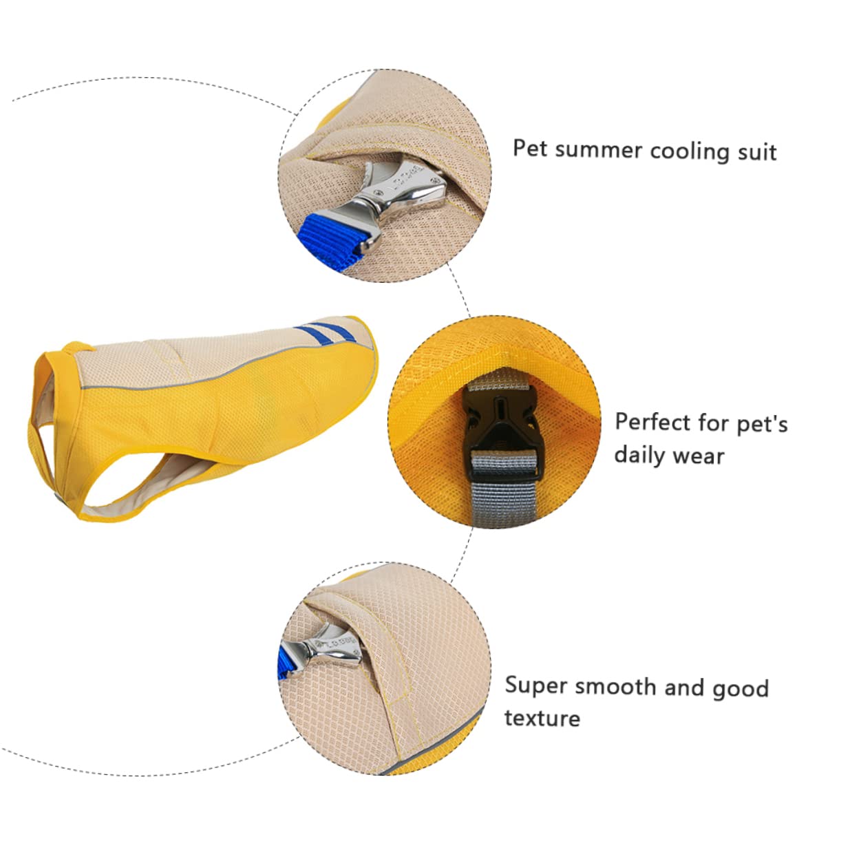 Gilet Rafraîchissant D’Chien Jaune XL en Polyester