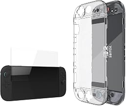 Gdraco Nintendo Switch 2 Case Split Structure Transparent Case with Screen Protector and Thumb Handles Accessories for 2025 Nintendo Switch 2