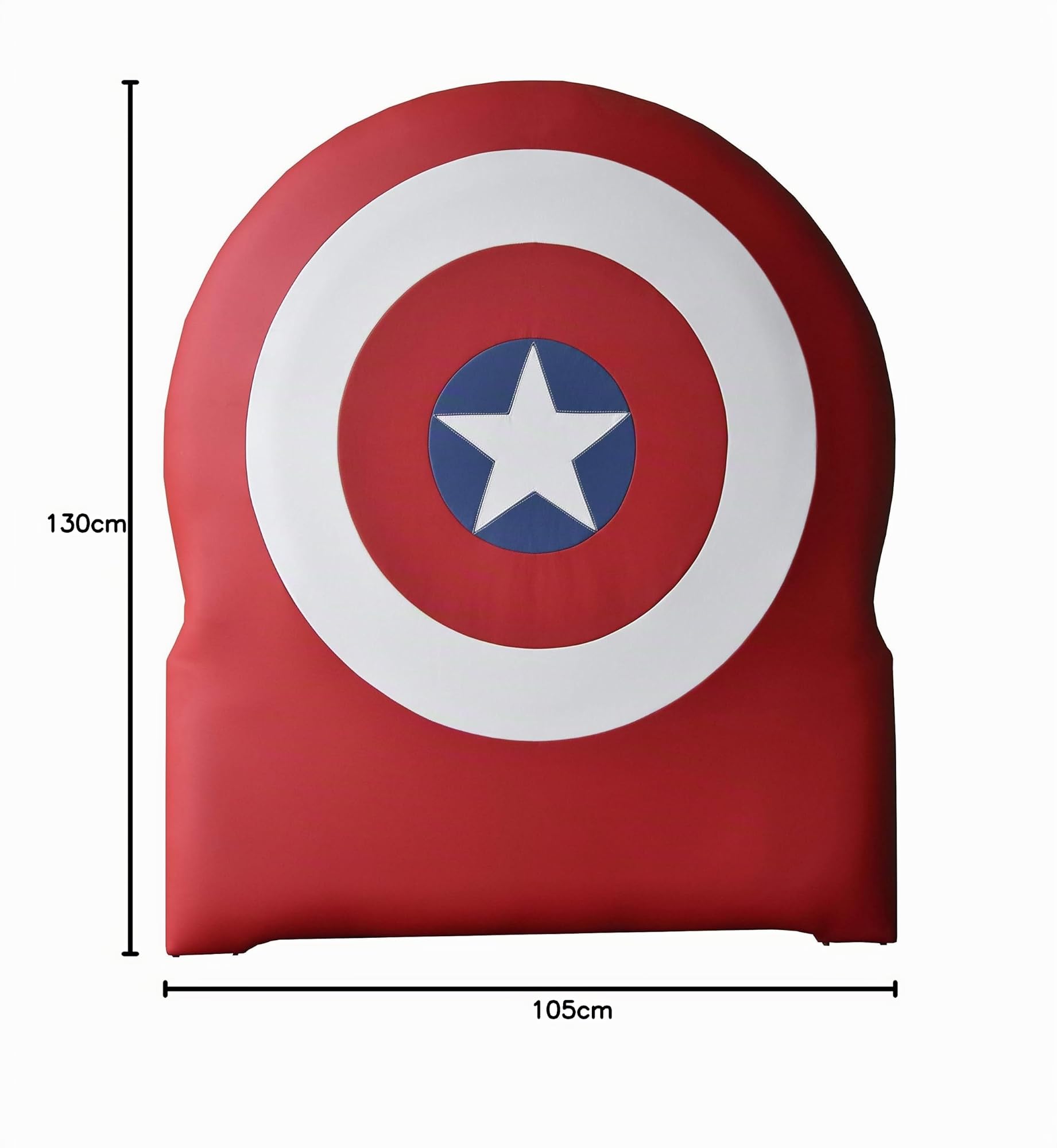 ONEK-DECCO Cabecero Infantil Superhéroe Tapizado en Polipiel | Cabezal Acolchado Rojo y Azul para Cama 90 y 105 | Diseño Juvenil | Incluye Herrajes (105x125, Rojo y Azul)