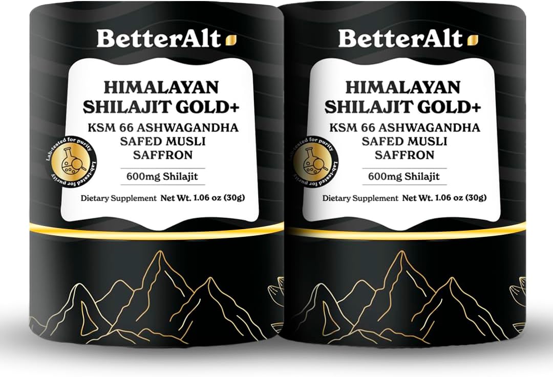 Pure Himalayan Shilajit Gold+ 2x60g with Ashwagandha & Safed Musli