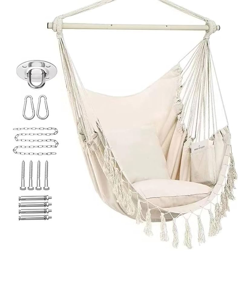 吊り下げ式ハンギングチェア ホワイト Amazon.co.jp: Socpuro ハンモックチェア 吊り下げ式 室内・屋外