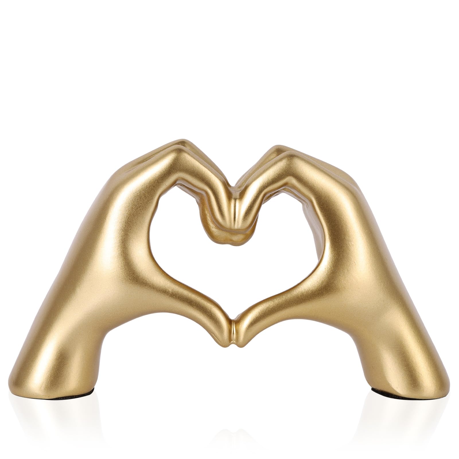Heart Shaped Hand Statue, Gold Home Decor Accents for Living Room Coffee Table TV Cabinet Bookshelf Office entryway Desktop Shelf Small Sculpture Home Decor.