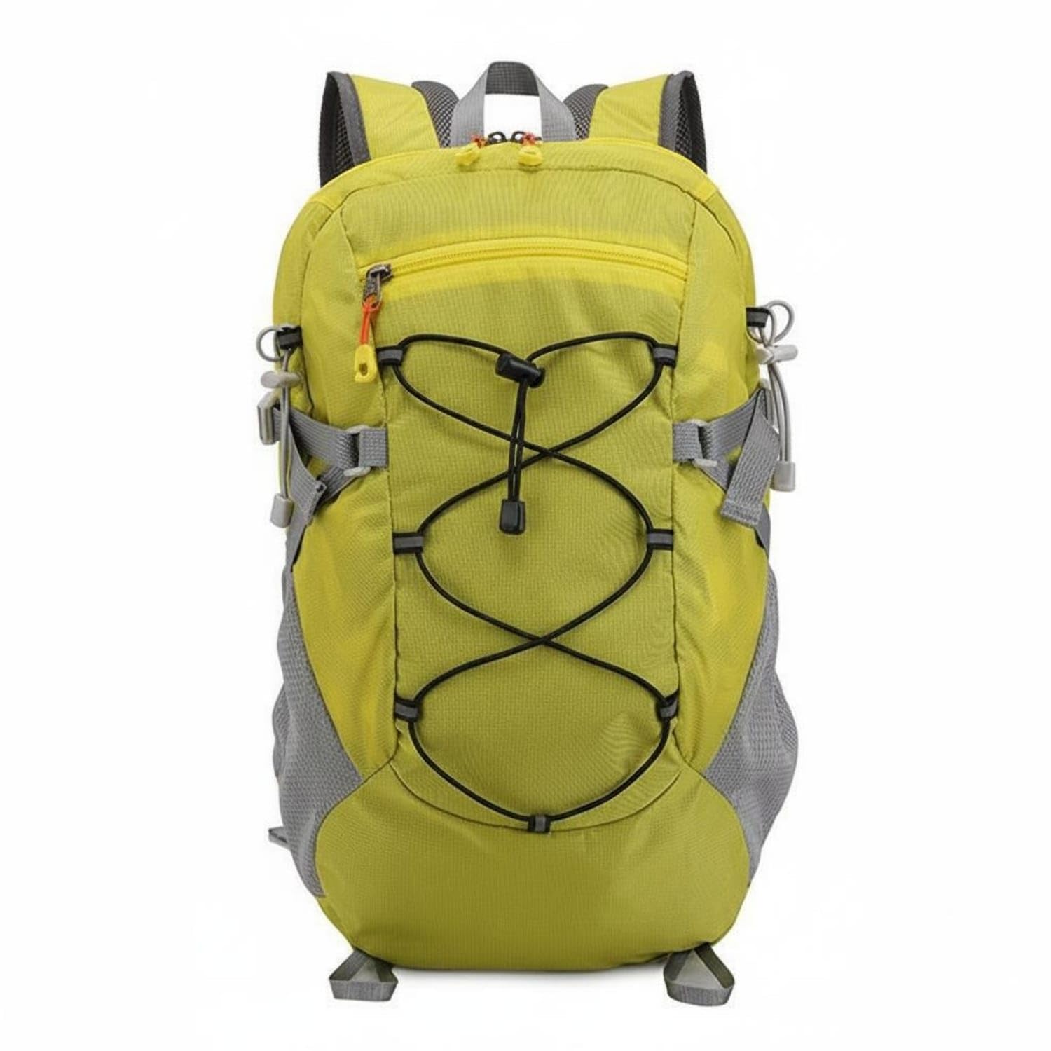 Soft-Shell Foldable Hiking Backpack Compression Straps Foldable Backpack Elastic Cord Lacing Daypack Hydration-Ready for Climbing, Yellow-image-6