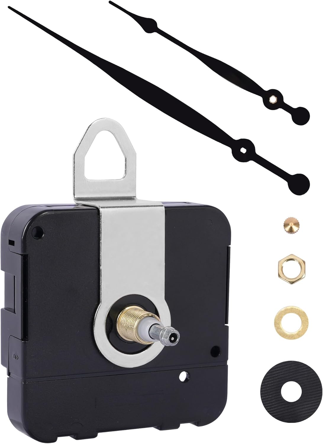 High-Torque Clock Movement Kit – Long Shaft Mechanism with 8 inch Hands, Battery-Operated Motor for 17'' to 20'' Large Wall Clocks, DIY Repair & Replacement