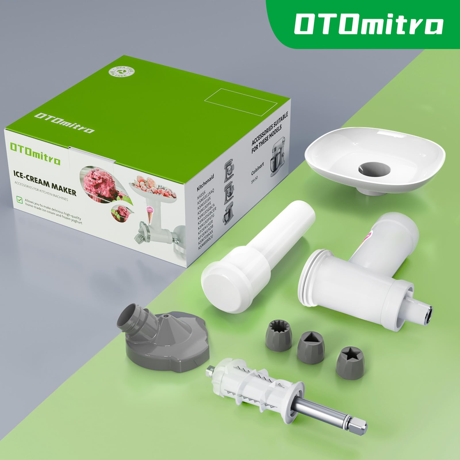 Accesorio para máquina de helados Kitchen aid batidora de pie, accesorio para máquina de helado de frutas, máquina de helado suave sin BPA, apto para alimentos, accesorios de cocina sin