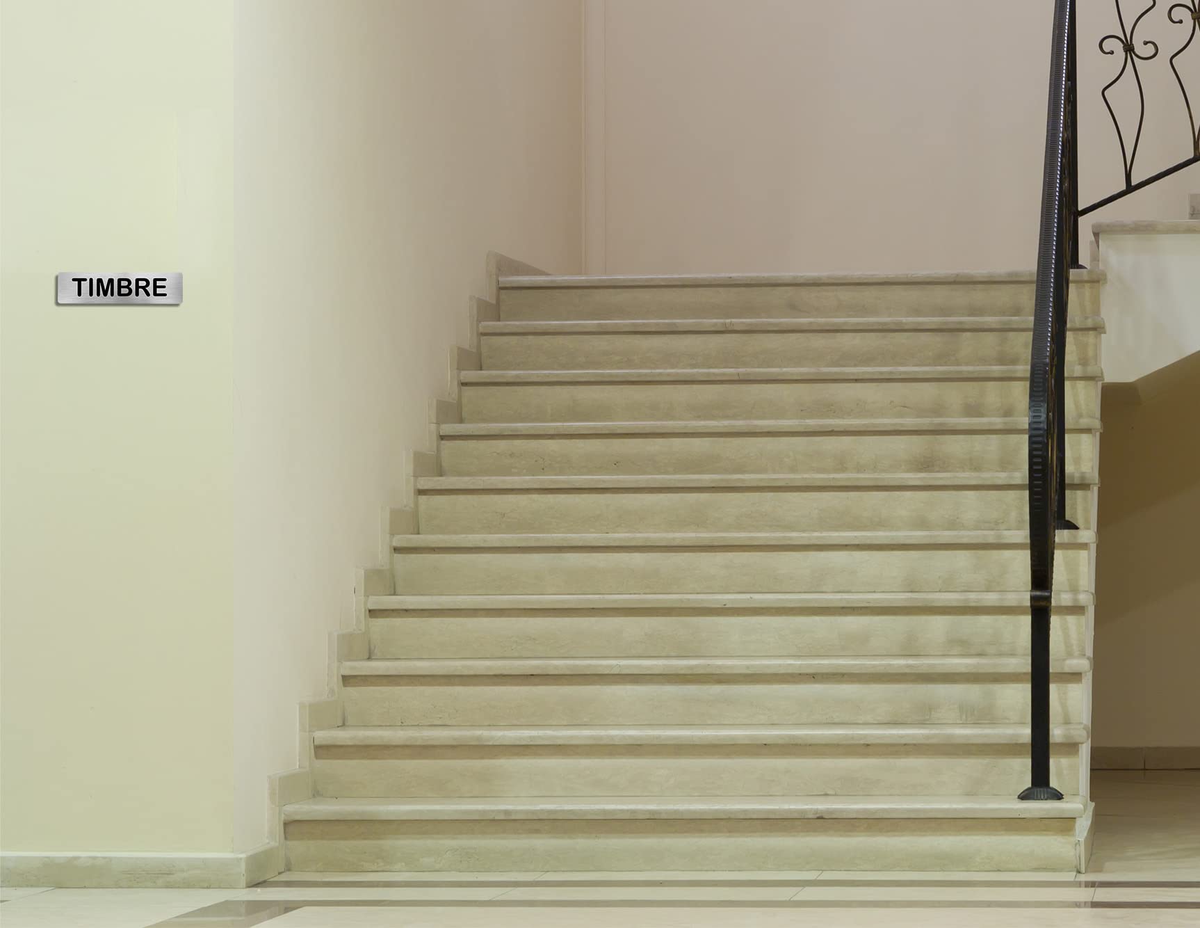 Señal de acero inoxidable TIMBRE | Placa puerta INOX | Señal informativa | Cartel Puerta 200X50mm