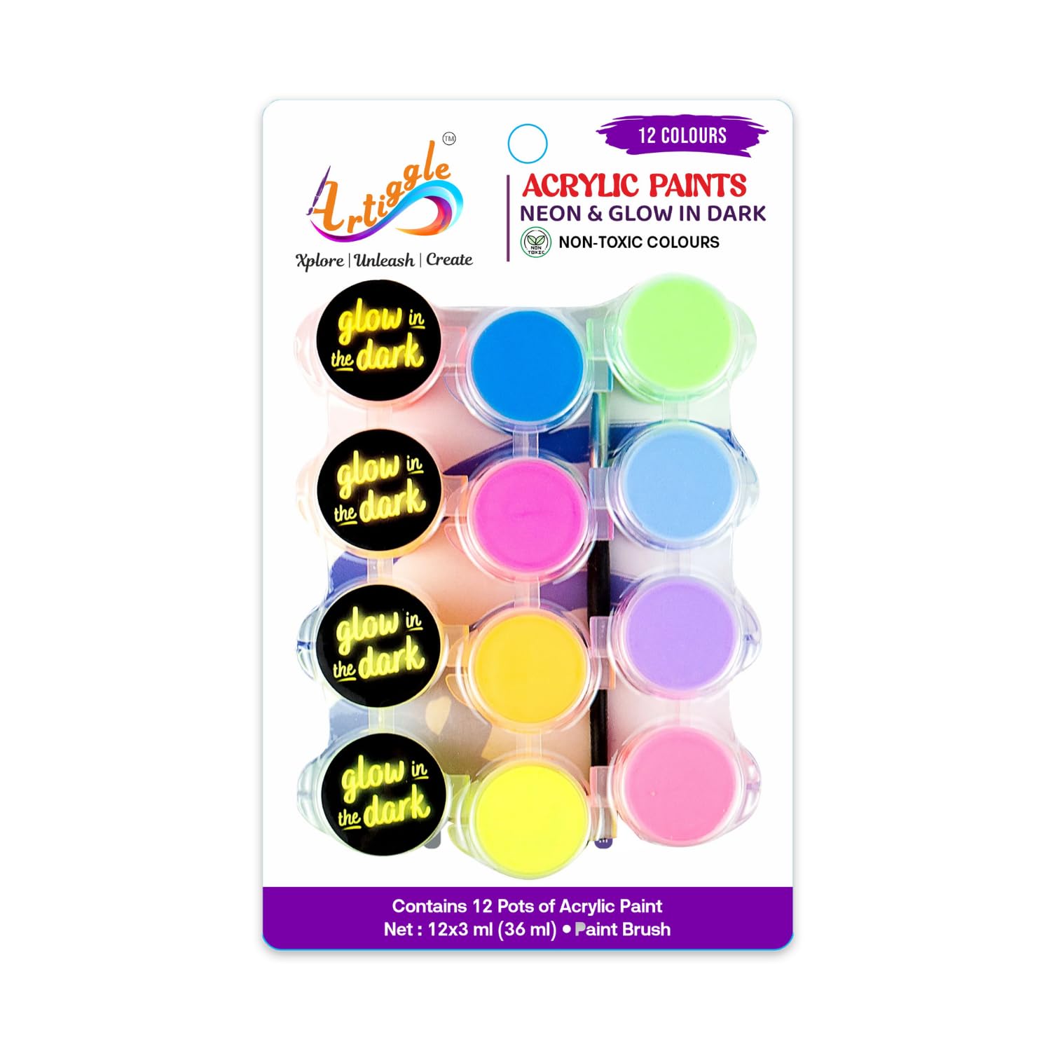 Glow in the Dark & Neon Acrylic Paints - BOGO FREE! -1