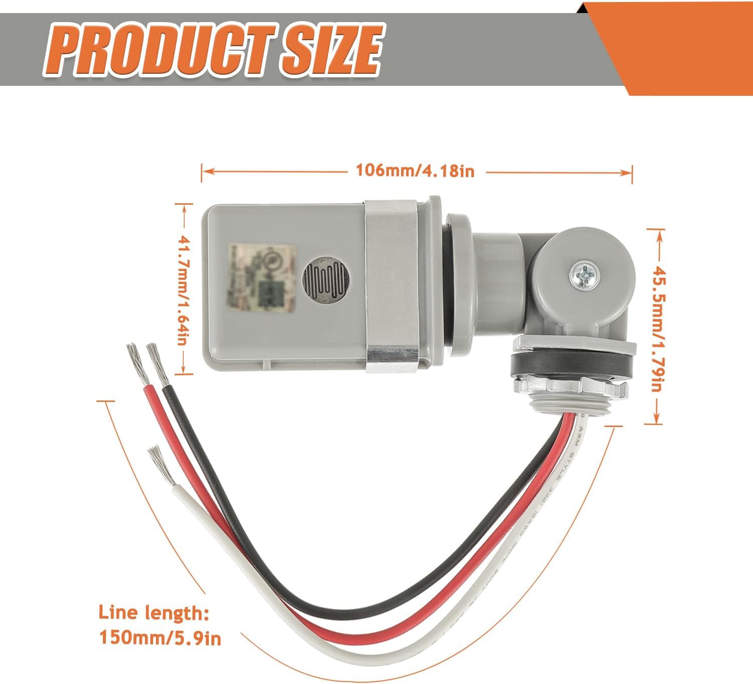 2 Pack 120VAC Photocell Sensor Dusk to Dawn Sensor for Outdoor Light