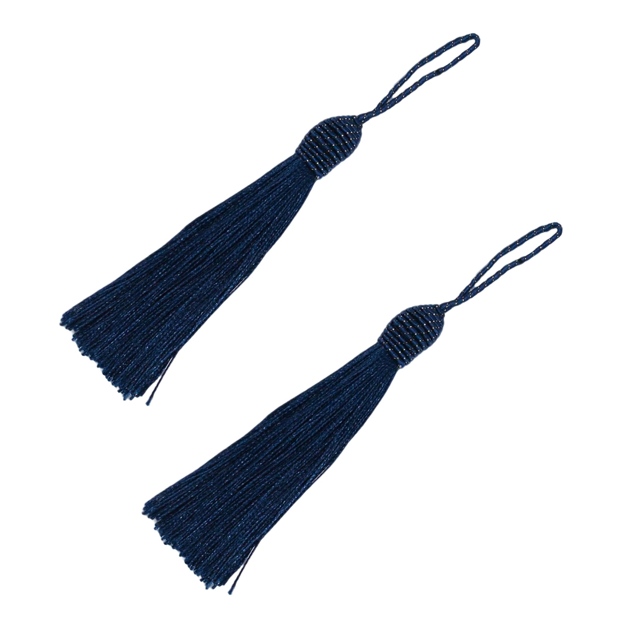 20pcs 15.5cm/6 Inches Silky Floss Bookmark Tassels with 2-Inch Cord Loop and Small Chinese Knot for Jewelry Making, Souvenir, Bookmarks, DIY Craft Accessory (Blue)