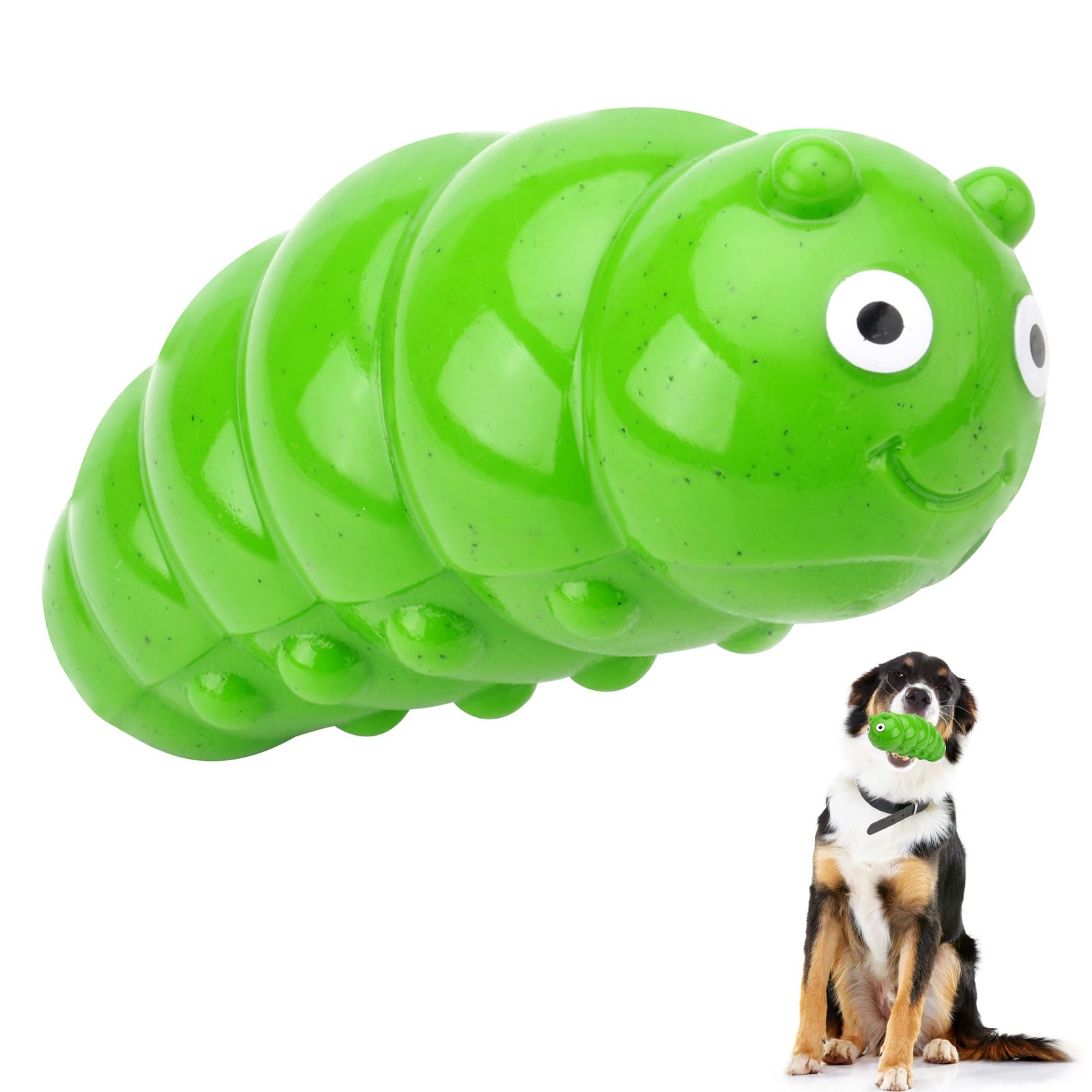 APOMOONS Juguete para Perros Agresivo Masticar De con Chirriador, Juguete Interactivo Indestructible para Masticar para Limpiar Natural Cepillo de Dientes para Perros Medianos, Grandes（Verde）