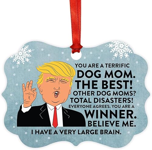 Miniatura 52 de Andaz Press Divertido presidente Donald Trump Fancy Frame Recuerdo Adorno de Navidad Regalo de mordaza, Perra fantástica, 1 paquete, ideas de regalo