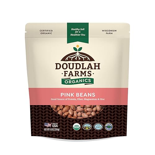 Miniatura 14 de Frijoles rosados orgánicos de 25 libras, sin OMG, orgánicos USDA, probados con certificación limpia, veganos, ricos en fibra y proteínas para sopas