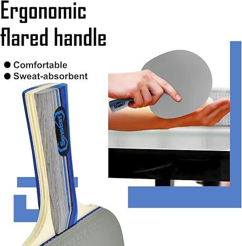 Miniatura 10 de Senston Juego de entretenimiento familiar de paletas de ping pong para entretenimiento o competición - Juego de paletas de ping pong