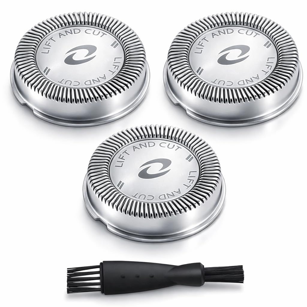 Poweka HQ56 - Testine di ricambio per rasoio Philips Norelco HQ3, HQ6, HQ55, HQ56, 3 pezzi