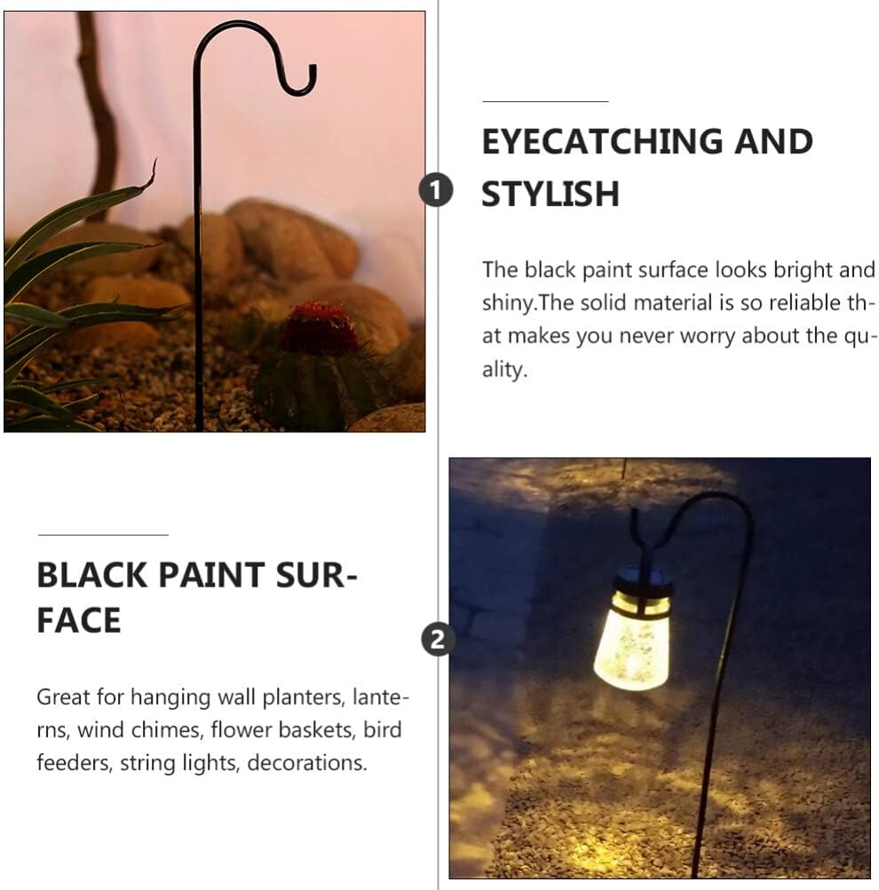 BESPORTBLE 24Inch Shepherd Hooks: 4 Pack Garden Bird Feeder Stand Heavy Duty Shepards for Lanterns Planting Hanger Weddings Decor